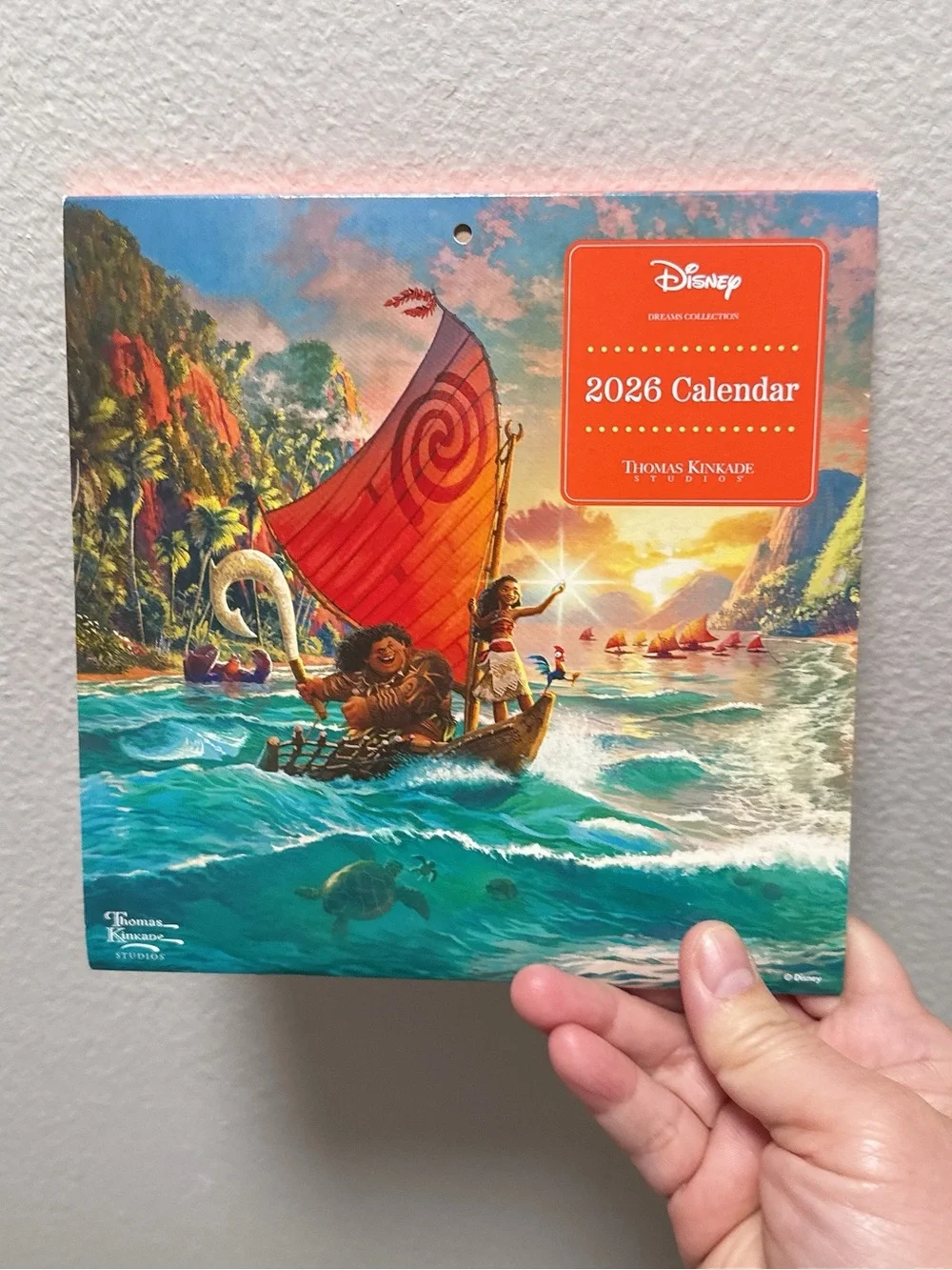 Disney 2026 Moana Wall Calendar - Red Sail Artwork